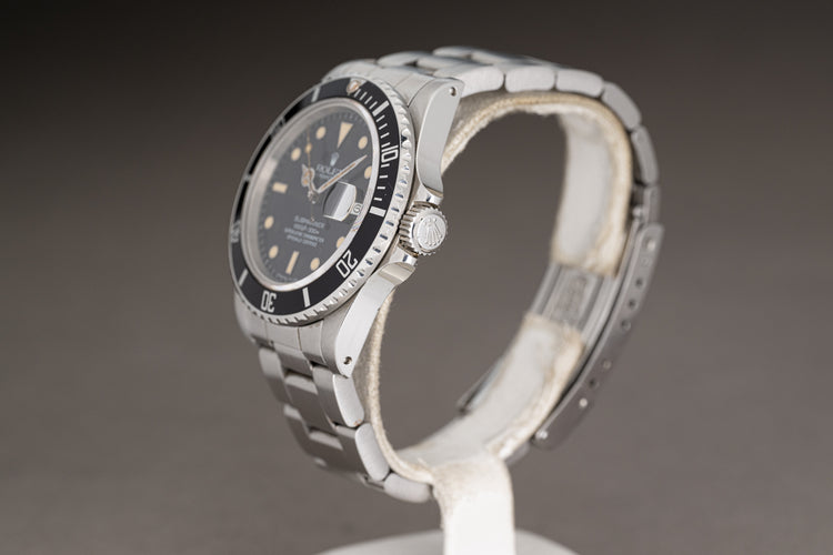 1984 Rolex Submariner 16800 Glossy Dial White Gold Surround Markers Creamy Lume Plots & Hands