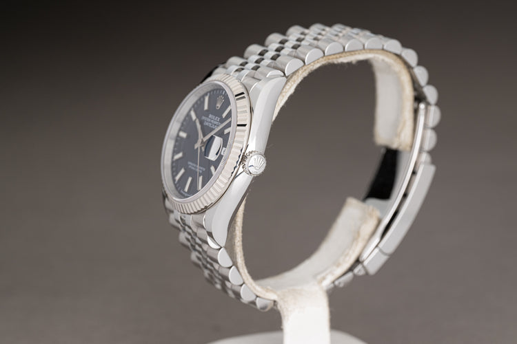 2023 Rolex 126234 36mm Blue Dial Fluted Bezel Jubilee Bracelet Box & Warranty Card