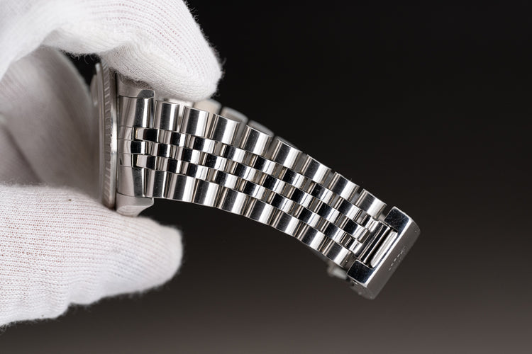 2000 Rolex 16220 36mm Datejust Silver Stick Dial with Roman Numeral Track Ring & Jubilee Bracelet