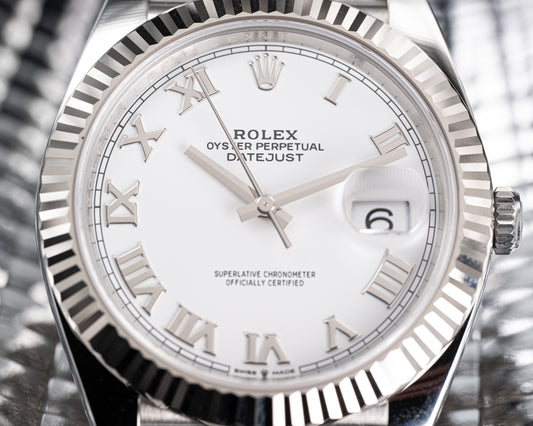 2024 Rolex 41mm Datejust 126334 White Roman Dial Jubilee Bracelet W/ Box, Card & Chronotag
