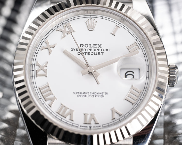 2024 Rolex 41mm Datejust 126334 White Roman Dial Jubilee Bracelet W/ Box, Card & Chronotag