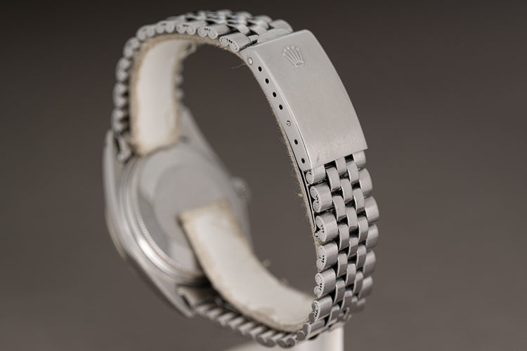 1973 Rolex Datejust 1601 Blue Pie Pan Dial Fluted Bezel, Folded Jubilee Bracelet, Ebay Guarantee Card