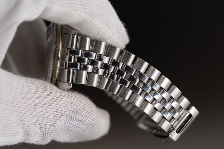 1973 Rolex Datejust 1601 Blue Pie Pan Dial Fluted Bezel, Folded Jubilee Bracelet, Ebay Guarantee Card