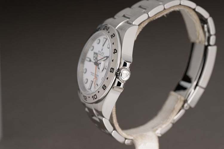 2018 Rolex 216570 42mm White Dial Explorer II Box, Card, Booklets, Wallet, Hangtags & Chrono Tag