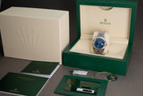 2023 Rolex 41mm Datejust 126334 Blue Dial Silver Roman Markers Jubilee Band Box, Card & Hangtags