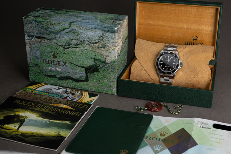 2004 Rolex 40mm Submariner 14060M Box, Papers, Chronotag, Wallet & Booklets