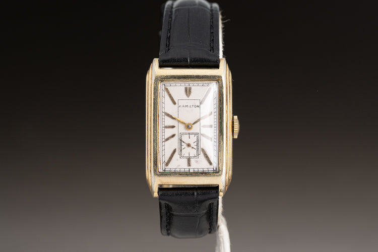 1934 Vintage Hamilton Livingstone Explorer Series Manual wind 14k Gold Filled Case & Leather Strap