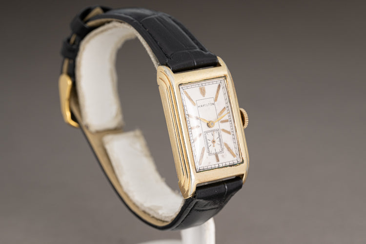 1934 Vintage Hamilton Livingstone Explorer Series Manual wind 14k Gold Filled Case & Leather Strap