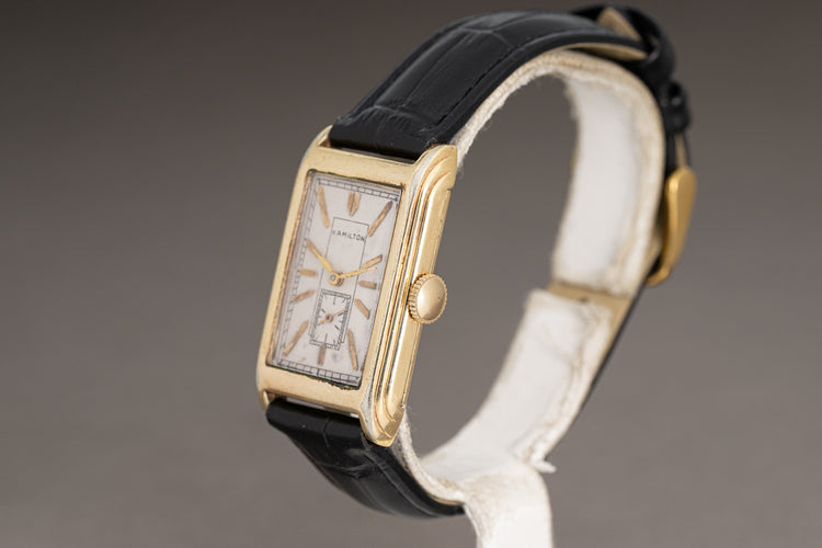 1934 Vintage Hamilton Livingstone Explorer Series Manual wind 14k Gold Filled Case & Leather Strap