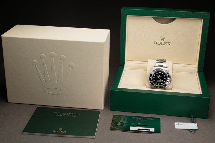 2024 Rolex No Date 41mm Submariner 124060 Box, Hangtag & Warranty Card