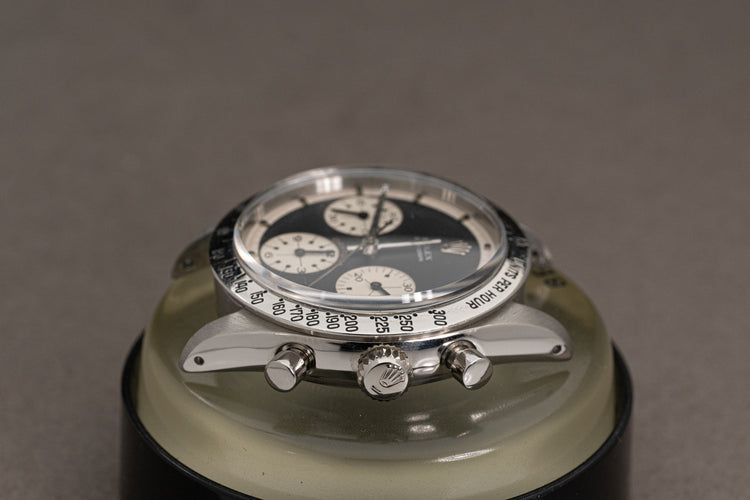 1969 Rolex 6239 "Paul Newman" Cosmograph Daytona MK1 Black Dial & White Sub Dials serviced at Rolex Geneva w/ Service Booklet and Box