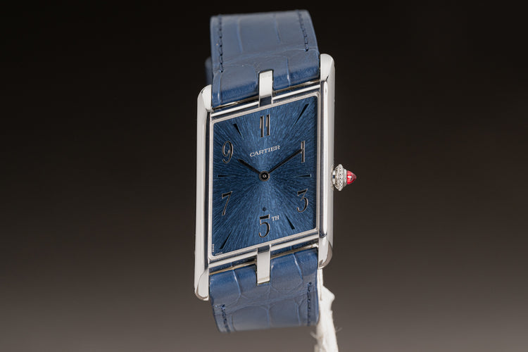 2024 Cartier Platinum 950 Limited Edition Tank Asymétrique Model WGTA0120 Full Set & Box