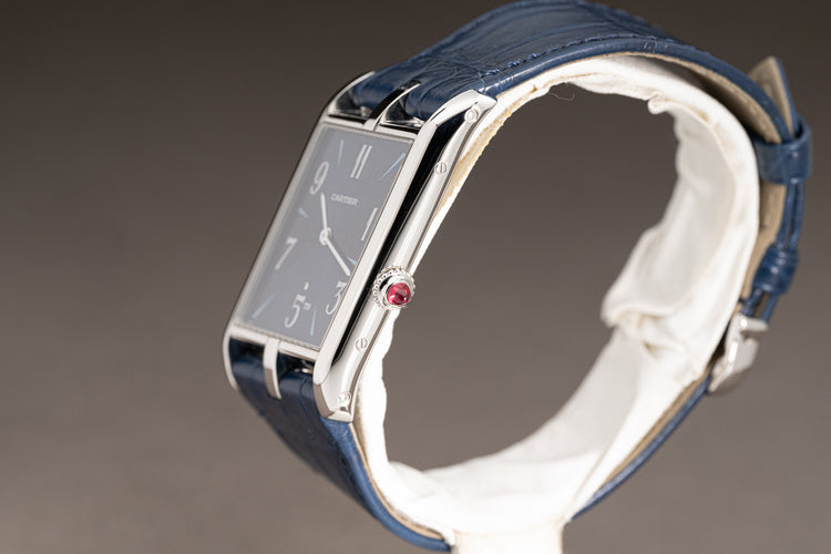 2024 Cartier Platinum 950 Limited Edition Tank Asymétrique Model WGTA0120 Full Set & Box