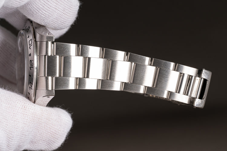 1986 Rolex Explorer II 16550 Black & Carbon Pebble Tritium Rail Dial with Creamy Lume Plots & Hands