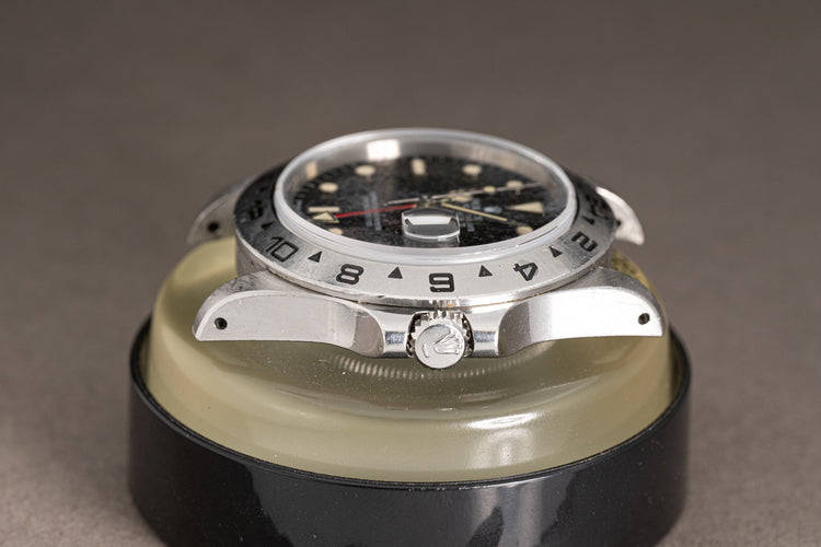 1986 Rolex Explorer II 16550 Black & Carbon Pebble Tritium Rail Dial with Creamy Lume Plots & Hands