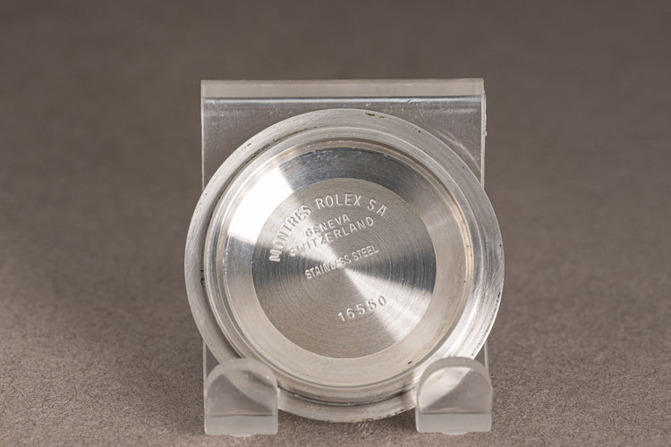 1986 Rolex Explorer II 16550 Black & Carbon Pebble Tritium Rail Dial with Creamy Lume Plots & Hands