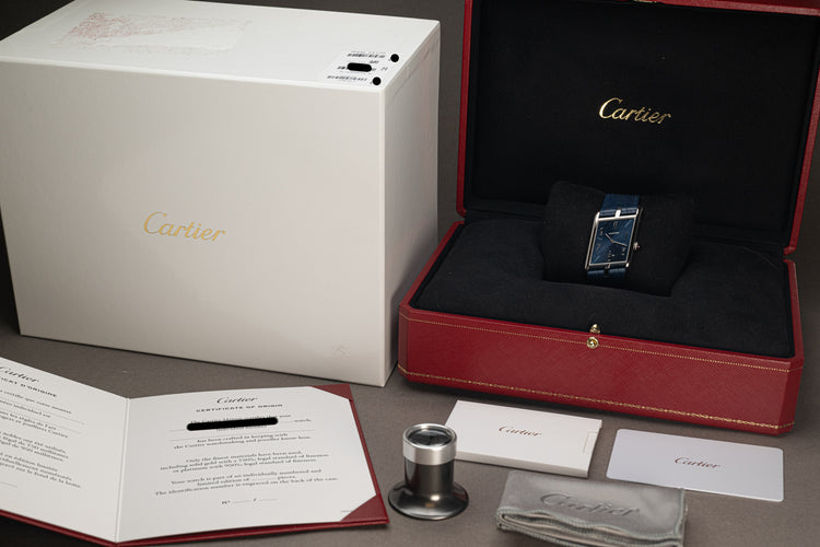 2024 Cartier Platinum 950 Limited Edition Tank Asymétrique Model WGTA0120 Full Set & Box