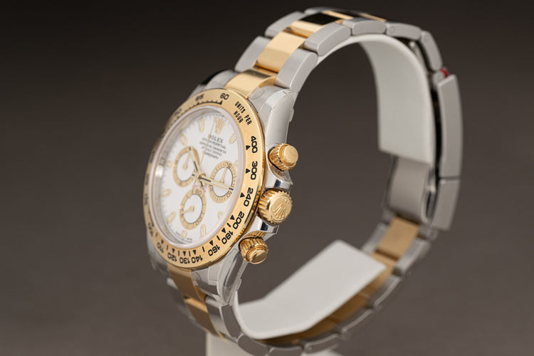 2021 Rolex Daytona 18k/St Model 116503 Box, Card, Hang Tag, Chrono Tag, Wallet & Booklets and Original Stickers Attached