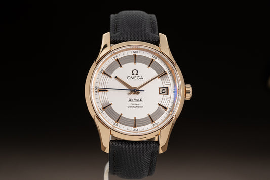 Omega 18k Rose Gold Deville Co-Axial 8501 “Hour Vision” w/ Leather Strap & Artem 20mm Strap.