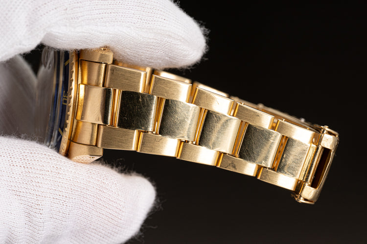 1976 18k Rolex 1680 Submariner Yellow Gold with beautiful Brown color changed Nipple Dial