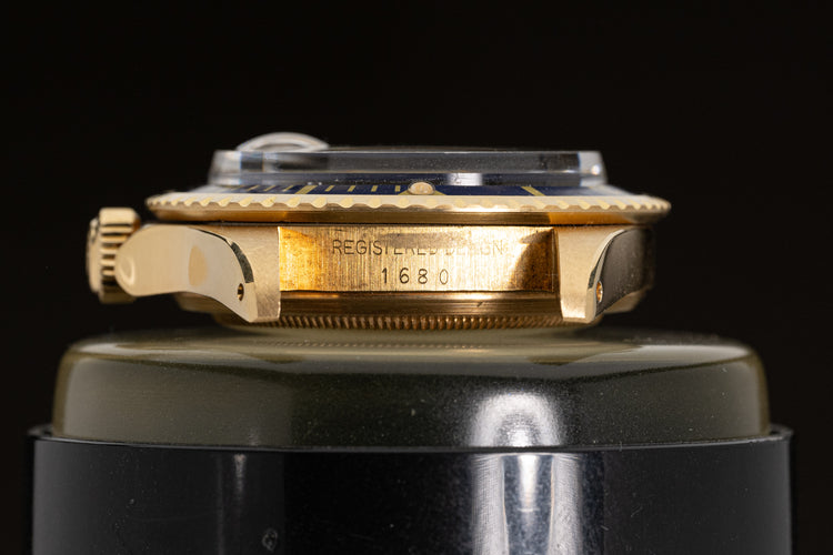 1976 18k Rolex 1680 Submariner Yellow Gold with beautiful Brown color changed Nipple Dial