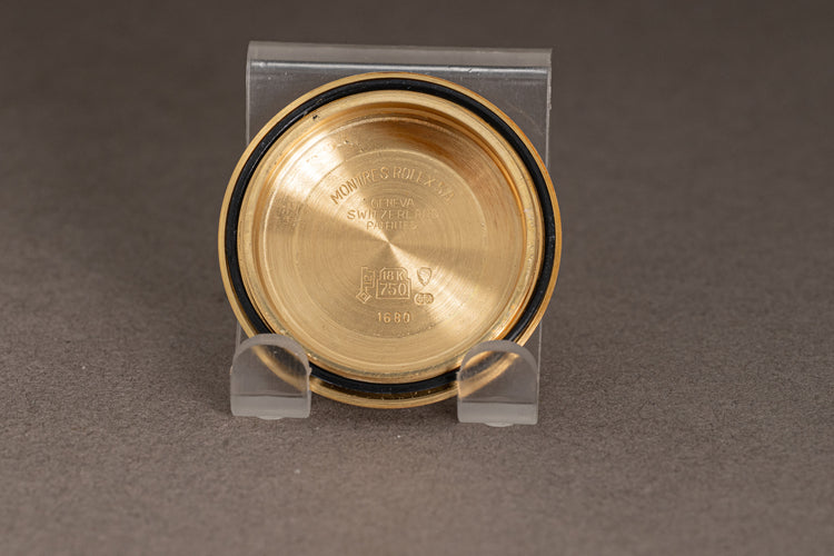 1976 18k Rolex 1680 Submariner Yellow Gold with beautiful Brown color changed Nipple Dial