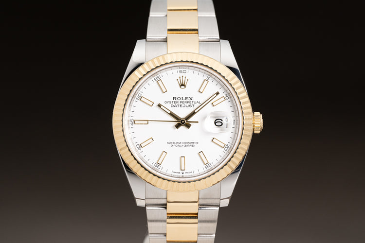 2020 Rolex 126333 18k/St Oyster Bracelet Datejust 41mm White Dial w/ Box, Card, Booklets & Hangtags