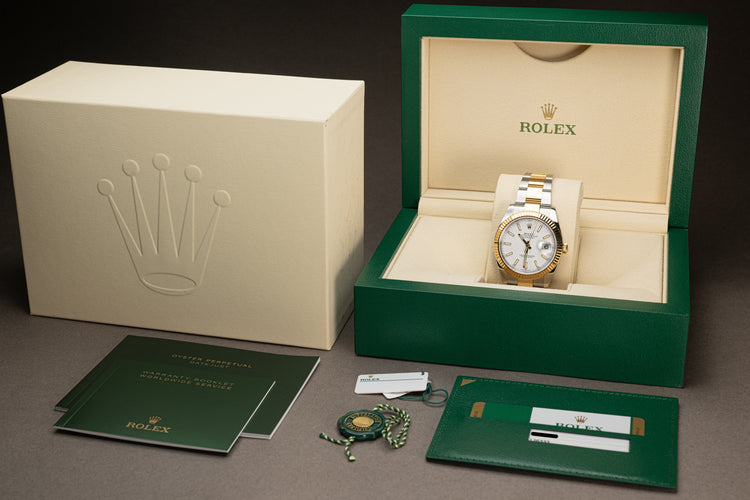 2020 Rolex 126333 18k/St Oyster Bracelet Datejust 41mm White Dial w/ Box, Card, Booklets & Hangtags