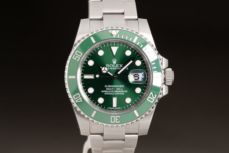 2010 Rolex 116610V Submariner Green "Hulk" Box, Card & Booklets