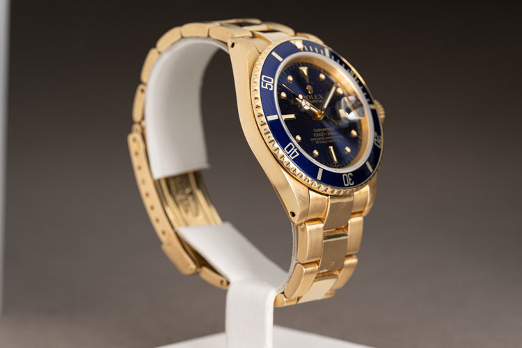 1981 Rolex 16808 18K Submariner Blue Dial with Box