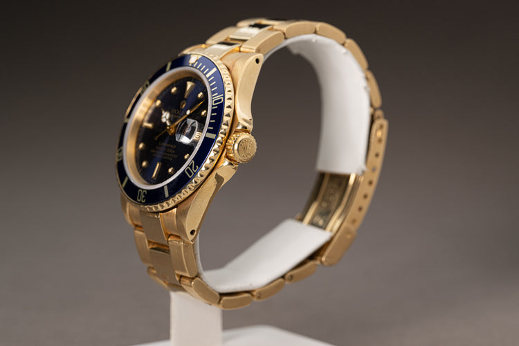 1981 Rolex 16808 18K Submariner Blue Dial with Box