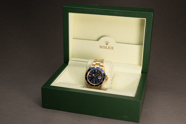 1981 Rolex 16808 18K Submariner Blue Dial with Box