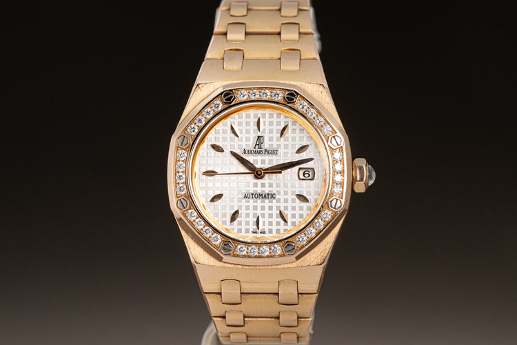 Audemars Piguet Model 67451OR 18k Rose Gold Royal Oak w/ Factory Diamond Bezel