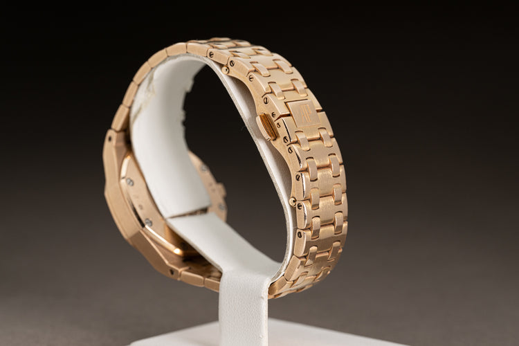 Audemars Piguet Model 67451OR 18k Rose Gold Royal Oak w/ Factory Diamond Bezel