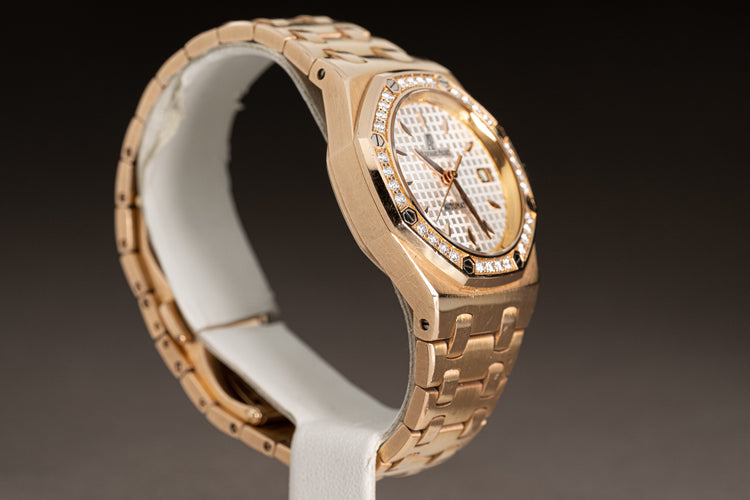Audemars Piguet Model 67451OR 18k Rose Gold Royal Oak w/ Factory Diamond Bezel