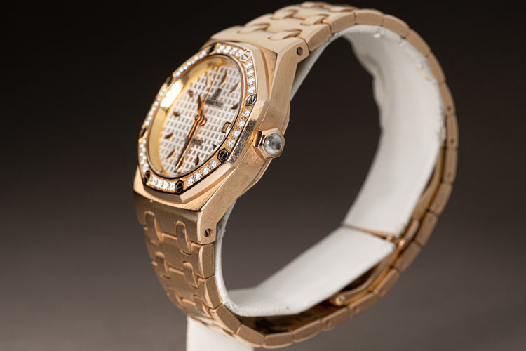 Audemars Piguet Model 67451OR 18k Rose Gold Royal Oak w/ Factory Diamond Bezel