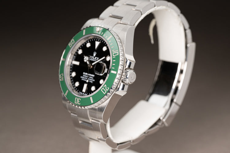 2021 Rolex 126610LV "Starbucks" ST/ST Green Ceramic Bezel, Box, Card, Booklets & Hangtags