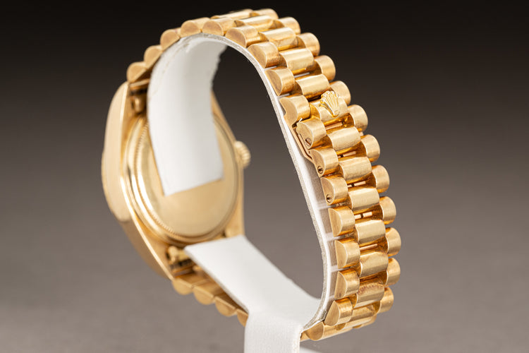 1980 Rolex 18038 Day-Date Blue Dial w/ Baguette & Round Diamond Markers