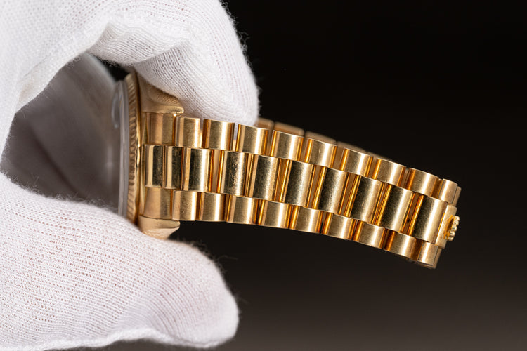 1980 Rolex 18038 Day-Date Blue Dial w/ Baguette & Round Diamond Markers