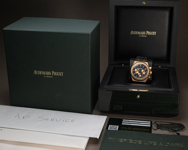 2019 Audemars Piguet 41mm Royal Oak 26331OR.OO.D315CR.01 Box, Card, Booklets & Service Papers