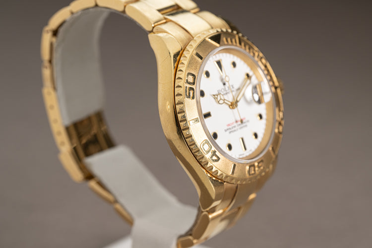1997 Rolex 18K Yellow Gold Yacht-Master White Dial & Tritium hands