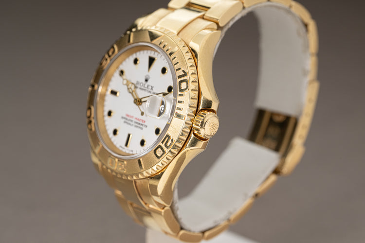 1997 Rolex 18K Yellow Gold Yacht-Master White Dial & Tritium hands