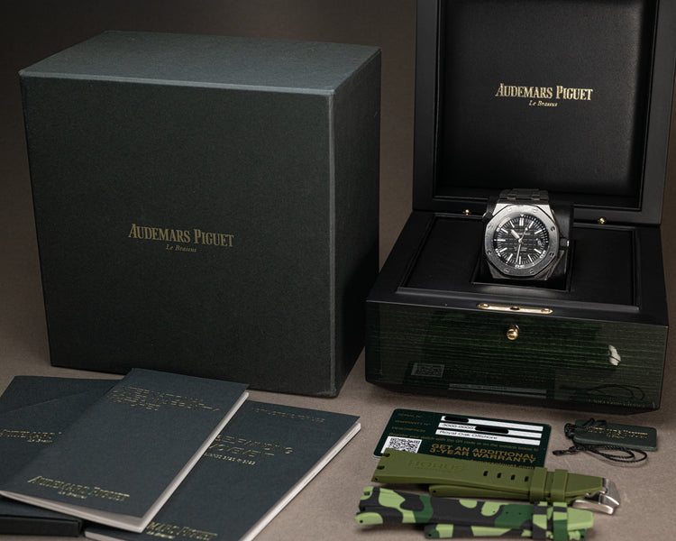 2019 AP Royal Oak OffShore Model 15710ST.A002CA.01 Box, Card, Booklets & Extra Straps