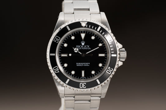 1999 Rolex 14060 Submariner Dial 2 Liner Box, Wallet Hang Tags & Chrono Tag