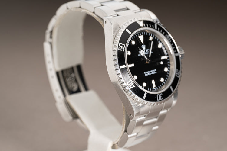 1999 Rolex 14060 Submariner Dial 2 Liner Box, Wallet Hang Tags & Chrono Tag