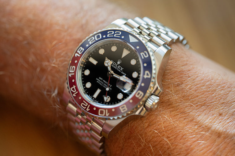 2018 Rolex GMT-Master II Ceramic Pepsi Bezel w/ Jubilee Bracelet, Box, Card, Cloth, Booklets, Hangtag & Chrono Tag