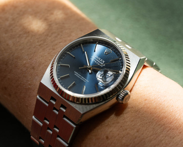 2001 Rolex 17014 Blue Dial Oyster-Quartz Datejust Blue Dial w/ Box, Wallet, Calendar and Papers