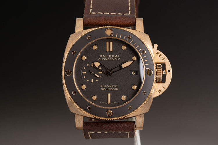 2021 Panerai PAM00968 Bronze Submersible Automatic Full Set, Booklets, Straps, Tool & Papers