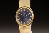 1972 18k Patek Philippe & Co. 3594 Signed Arté Suizo Blue Sigma Dial with White Roman Numerals Hour Markers & Hands