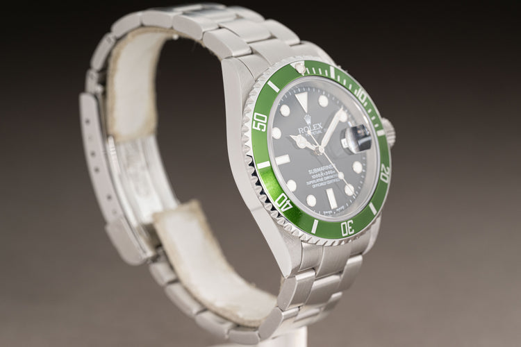 2005 Rolex 16610 Submariner Green Bezel with Rolex Service Card